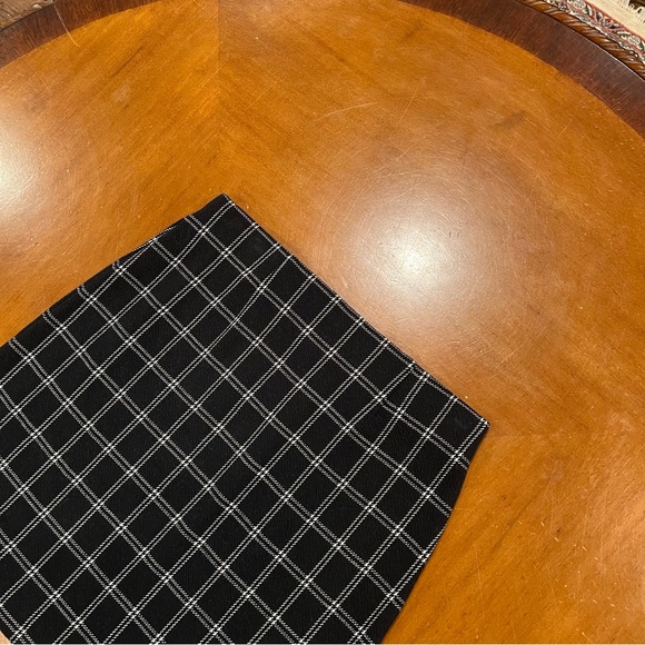 NEW J.Jill Black/Cream Windowpane Plaid Mini Skirt SP Small Petite Cotton Blend - Picture 7 of 16